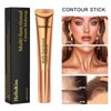 Paminify Contour Beauty Wand,Liquid Blush Wand,Face Contouring with Cushion Applicator,Nourishing Bronzer Stick Natural Finish,Cream Contour Stick,Cruelty-free,Medium Contour+Peach Pink Blush