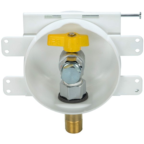 Water-Tite 88106 Mini Round Gas Outlet Box - 1/2-Inch Valve for Iron Pipe, White Plastic