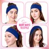 Styla Hair Headbands for Women Stretch Fashion Headbands 10 Pack Non-Slip Head Wraps Great for Spa, Sports, Yoga, Pilates, Running, Gym Headband, Workouts - Blue