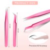 6 Pieces Eyelash Extension Tweezers, Straight and Curved Tip Stainless Steel Tweezers Nippers Volume Lash Tweezers for Eyelash Extensions False Lash Application Tools (Colorful)