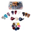 Thumb Finger Picks Plectrum With Plastic Picks Case, 1 Dozen (3 Pairs) SUNLP Celluloid Guitar thumb finger picks Mandolin Banjo thumb finger picks and Free 8pcs 0.46mm Guitar Picks (Mix Color)