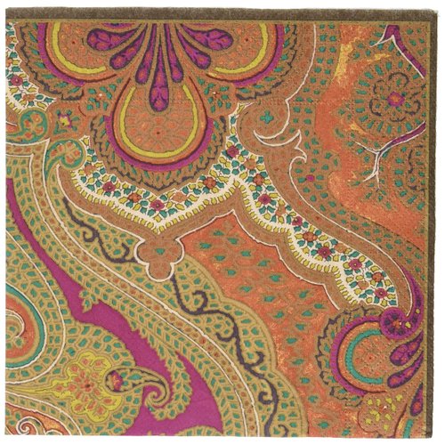 Caspari Jaipur Spice Paper Luncheon Napkins in Gold, Pack of 20