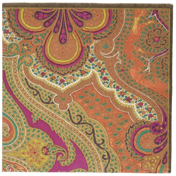 Caspari Jaipur Spice Paper Luncheon Napkins in Gold, Pack of 20