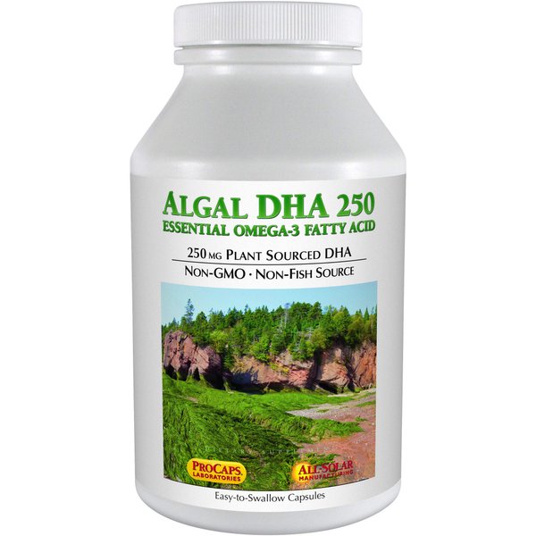 ANDREW LESSMAN Algal DHA 250mg 60 Softgels - Plant-Based Omega-3 Oils, Natural Marine Algae, High DHA, Non-GMO, High Potency, No Stomach Upset, No Fishy Aftertaste. Small Easy to Swallow Softgels