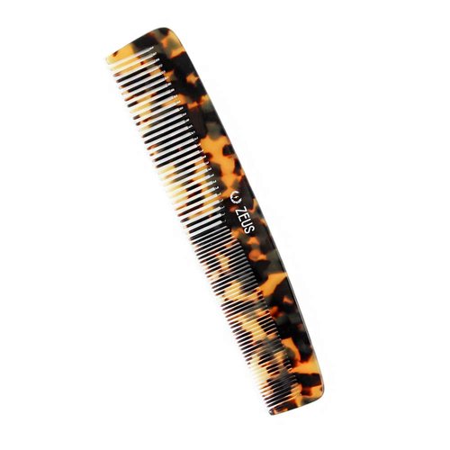 ZEUS 7.5" Handmade Large Hair Comb, Non-Static Acetate, Anti-Snag (Tortoiseshell) - Y12