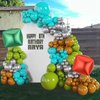 ECEAE 127Pcs Green Balloon Arch Garland Kit with Teal Blue, Brown, Metallic Silver, Square Foil Balloons, for Gaming Theme Party Decor, Birthday Party Supplies, Kids' Party Crafts and Decorations