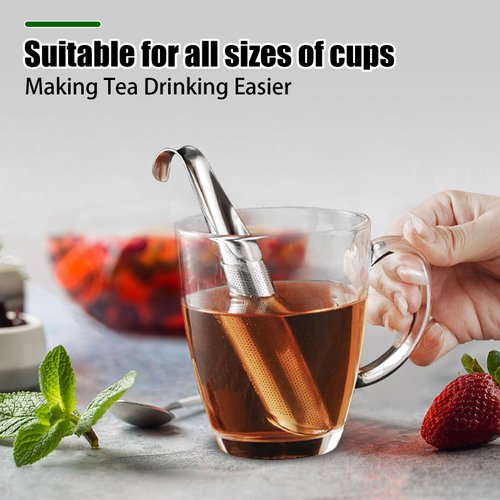 4PCS Stainless Steel Tea Diffuser Tea Infuser,Tea Strainers Pipe with Hanging Hook Handle,Fine Holes Tea Interval Diffuser for Loose Tea Leaf Coffee Herbs Spices