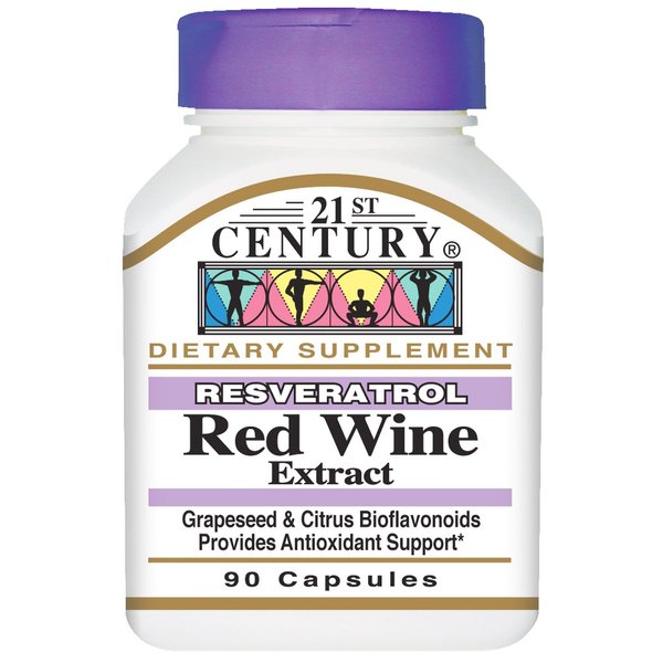 21st Century, Resveratrol Red Wine Extract, 90 Capsules - 2pc