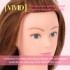 Mannequin Head Human Hair 22"-24" Female 100% Human Hair Mannequin Head Hair Styling Cosmetology Manikin Head Doll Head for Hairdresser with Free Clamp Holder and Tools