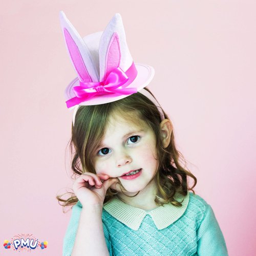 PMU Plush Bunny Top Hat Headband Pkg/1