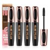 4D Silk Fiber Lash Mascara Extension Voluminous Mascara Waterproof & Smudge-Proof Long-Lasting 24 Hours No Flaking Longer Thicker Eyelashes,All Day Exquisitely Full (4 Packs)