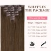 GOO GOO Clip in Hair Extensions Real Human Hair, Remy Human Hair Extensions Clip ins for Women, Natural Human Hair, 18inch 110g 7Pcs, 4A Chocolate Brown