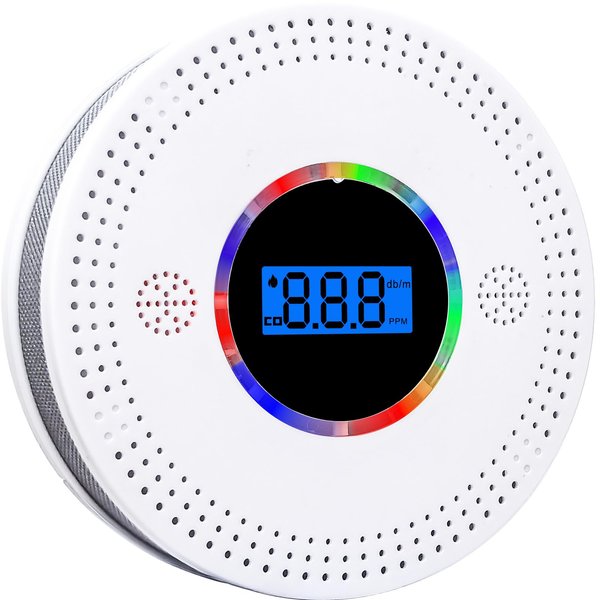 Combination Smoke Alarm and Carbon Monoxide Detector with Digital Display,Smoke and Carbon Monoxide Detector Combo Battery Operated,Test/Reset Button for Home,Kitchen(Batteries NOT Included)