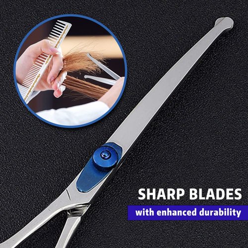 Hair Cutting Scissors Safety Rounded Tips Kids Professional - 6.5” Haircutting Scissor Beard Scissors with Comb, Salon Hair Shears Home Use for Baby,Children,Men,Women,Pet