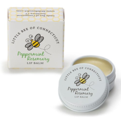 All Natural Beeswax Lip Balm - 0.25oz - By Little Bee of Connecticut (Peppermint Rosemary)