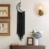 Dream Catcher Black Moon Dream Catchers Hanging Crystal Stone Boho Decor for Bedroom Bohemian Home Decoration Ornament Craft Gift (Black)