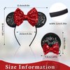 Akkya Mouse Ears Headband Hair Clips Accessories for Women Girl Kid Adult Birthday Party Princess Park Costume Mini Bow Gift Black