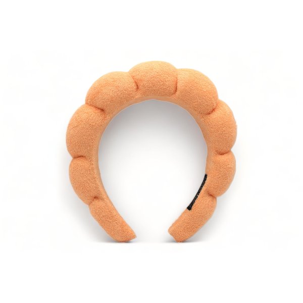 The trend collection Spa Headband for Washing Face, Sponge Makeup Headbands for Women - Bubble Skincare Headband for Girls, Soft Terry Cloth headband for Mother's day (Orange)