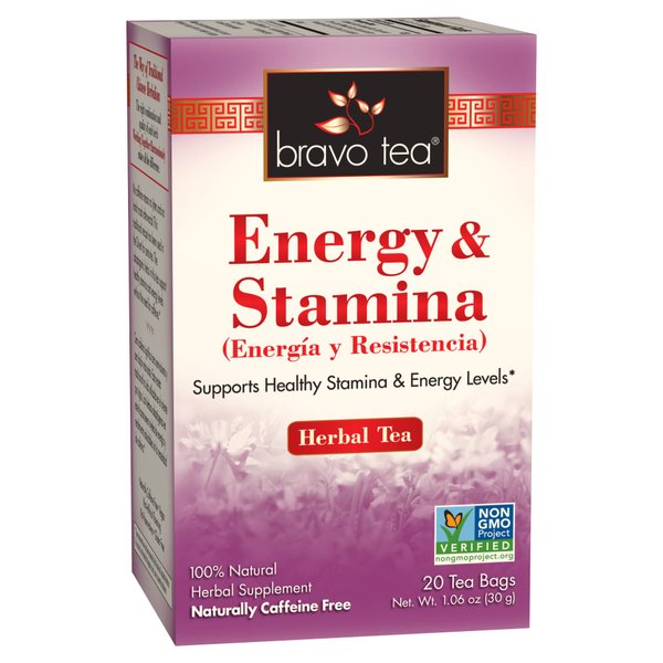 Bravo Tea Energy and Stamina Caffeine Free 20 Tea Bags