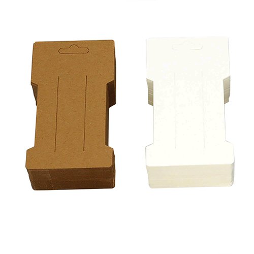 Doromy 200 Pcs Hair Clip Display Cards Kraft Paper Hair Barrettes Display Holder Kraft Paper Card Hair Bow Holder Cards 6.6X11.5cm for Hair Clips Displaying Organizing Packaging