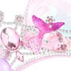 BAHABY Birthday Princess Party Decorations Mermaid Crown Pink Bow Headband Little Mermaid Costume Rhinestone Hair Accessories for Girls