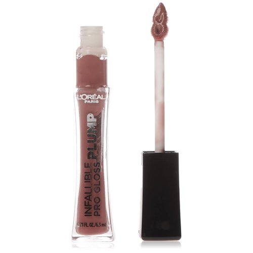 L'Oreal Paris Infallible Pro Gloss Plump Lip Gloss with Hyaluronic Acid, Long Lasting Plumping Shine, Lips Look Instantly Fuller and More Plump, Moonlit Rose, 0.21 fl. oz.
