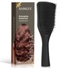 SHINLEA Detangler Hair Brush for Wet & Dry Hair, No Tangle Wave-shaped Soft Bristle Hairbrush for Reduces Breakage, Lightweight Travel Brush Detangling All Hair Types, Black