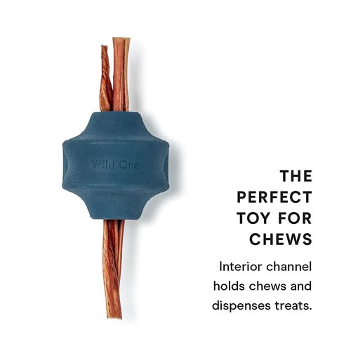 Wild One Twist Toss Dog Toy 100% Natural Rubber, Fun to Chew, Durable for Average Chewers, Fetch Toy, Treat Dispensing Blue