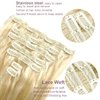 TCBOP Clip in Hair Extensions Real Human Hair Caramel Blonde to Bleach Blonde Highlight 16inch 100g 7pcs Straight Hair Extensions Clip ins for Women Soft Natural No Tangles