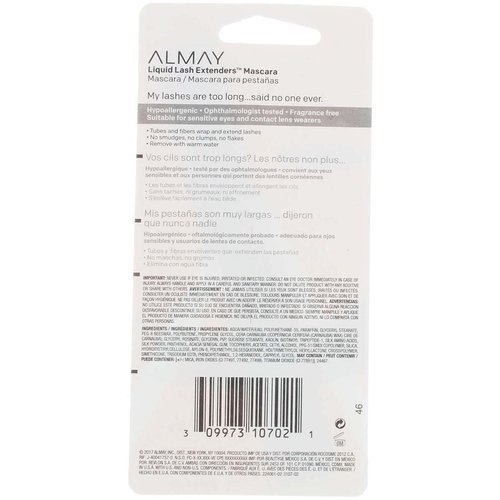 Almay Liquid Lash Extenders Mascara, Black, 0.34 Fluid Ounce