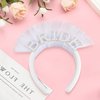 KOMPMP Bride Headband Bachelorette Party Decorations - Pearl Bride Headband Thickened Veil Rhinestone Wedding Bride to Be Headband Bachelorette Party Favors