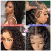Kinky 4C Edges Hairline HD Lace Front Wig Human Hair With Curly Baby Hair 13x4 Lace Front Wigs Human Hair Pre Plucked Glueless Curly Lace Front Wigs Human Hair For Black Women 150% Density (22 Inch)