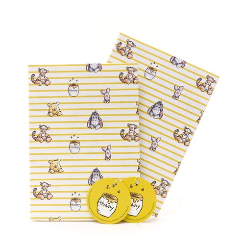 Birthday Gift Wrapping Paper Kids - Wrapping Paper Sheets for Kids, Wrapping Paper Birthday, Winnie The Pooh Wrapping Paper; Winnie The Pooh Gifts - 2 Sheets & 2 Tags