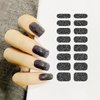 Black Nail Wraps Color Glitter Street Nail Strips Nail Art Polish Stickers Full Nail Wraps Self-Adhesive Solid Nail Art Decal Strips Sticker Nails for Women (8 Sheets 128 Pieces)