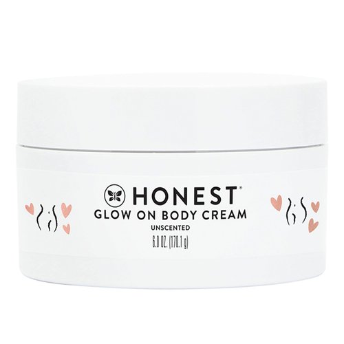 The Honest Company Honest Mama Glow On Body Cream | Hydrates, Firms, + Tightens Skin | Shea Butter, Avocado Oil, Vitamin E | 6 oz