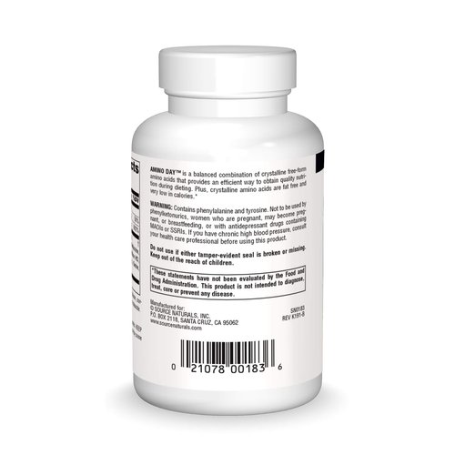 Source Naturals Amino Day - 20 Free Form Amino Acids Supports Quality Dieting During Nutrition - 60 Tablets