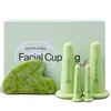 Rena Chris Facial Cupping Set & Gua Sha Facial Tool - Silicone Cupping Set & Jade Gua Sha Stone - Face Cupping Therapy Set for Natural Skin Care, Puffiness, Lip Plumping