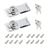 I-EASYDWW, Keyed Hasp Locks, 4 Inch, 2 Pack, Twist Knob Keyed Locking Hasp, Cabinet Locks, Cabinet Locks with Keys, for Drawer, Cabinets and More, Zinc Alloy with Iron Chrome Plating, Silver