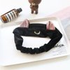 Moon Cat Ears Makeup Cosmetic Shower Elastic Hair Band Headband for Women Men Girls Head Wrap Accessories TS12 (Black)