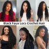 18 INCH Black Faux Locs Crochet Hair - 8-Pack Goddess Locs Crochet Hair Soft Boho Crochet Synthetic Braided Hair Extensions Crochet Hair for Black Women (Black#)