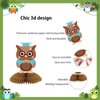 Chilfamy 6 Pieces Owl Decorations, Owl Birthday Party Favors Kit, 3D Owl Honeycomb Table Centerpieces for Baby Shower, Woodland Animals Theme Party Supplies