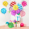 12 Pcs Sweet Candy Balloon Set,18 Inch Candies Mylar Foil Balloons,Round Lollipop Balloon,Candy themed Party Decorations for Kids Christmas Birthday Party Baby shower supplies