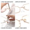 Eyeglass Nose Pads, Silicone Air Bag Metal Eyeglasses Nose Pad for Screw-in Glasses Sunglasses 6 Styles 10 Pairs, with Eyeglass Ear Hook Eyeglass Repair Kit(4 in 1 Screwdriver Tweezer Clean Cloth)