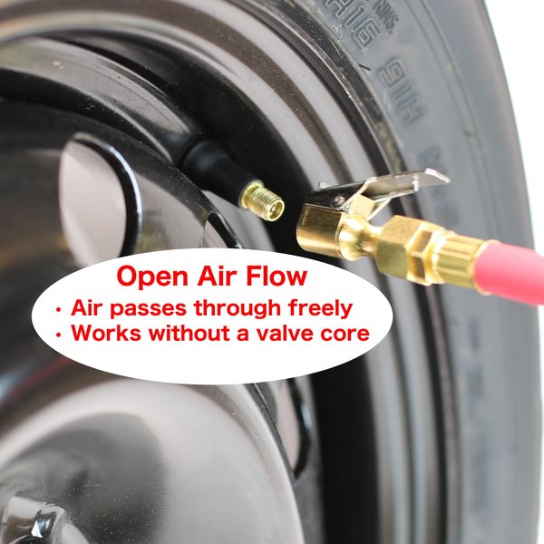 EPAuto 2 Pack Open Flow Straight Lock-On Air Chuck with Clip for Tire Inflator