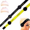 2 Pcs HD Wig Cap and 2Pcs Adjustable Elastic Bands with Ear Sheilds for Lace Frontal Melt Edge Wrap to Lay Edges Lace Melting Band for Wigs Edge Size: 60X3.5cm 2 Pcs HD Wig Cap