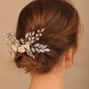 BERYUAN Bridal White Flower Black Crystal Rhinestone Hair Comb for Bride Bridesmaid Sliding side Headpieces Wedding Hair Accessories for Women and Girls (Black)