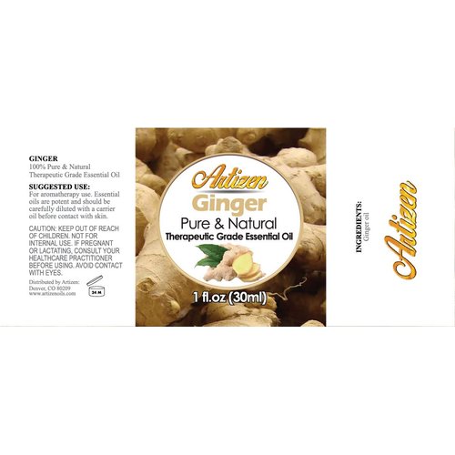Artizen 30ml Oils - Ginger Essential Oil - 1 Fluid Ounce - Ginger Oil - Aromatherapy Oils - Ginger Aromatherapy Oil