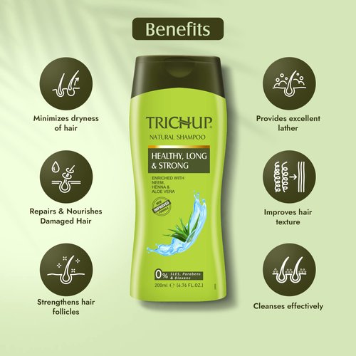 Trichup Healthy Long & Strong Herbal Hair Shampoo (200 ml x 3) (Pack of 3)