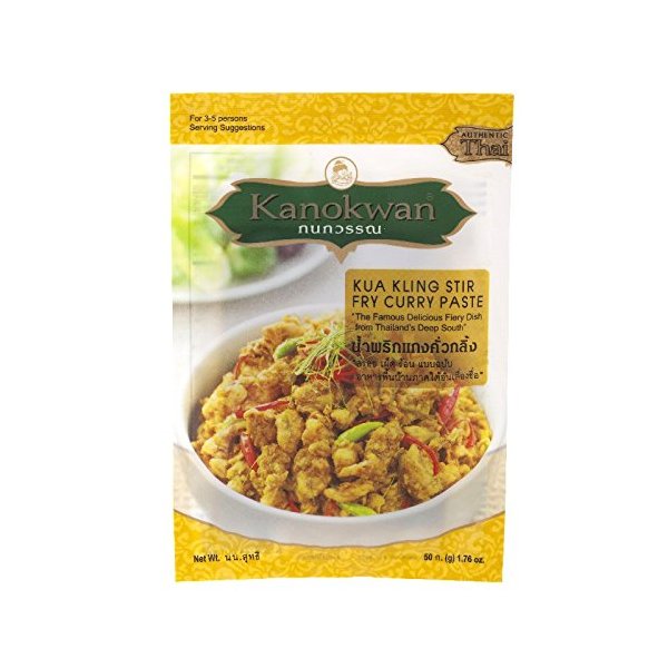 Kanokwan, Kua Kling Stir Fry Curry Paste, net weight 50 g (Pack of 3 pieces) 8y KK