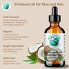 Bella Terra Oils - Organic Fractionated Coconut Oil 8 oz - Experience the Purity of Liquid Coconut, Bursting with Essential Fatty Acids, Elevate Your Skin Rituals